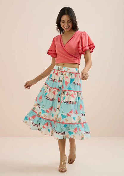 Fiesta Mexique-Pink Overlap Top