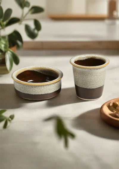 Buy Filter coffee set of 2 - Cream and brown
