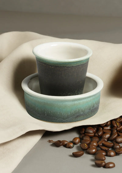 Filter coffee set of 2- Green and white