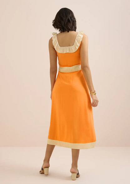 Frida - Peachy Embroidered Dress Online