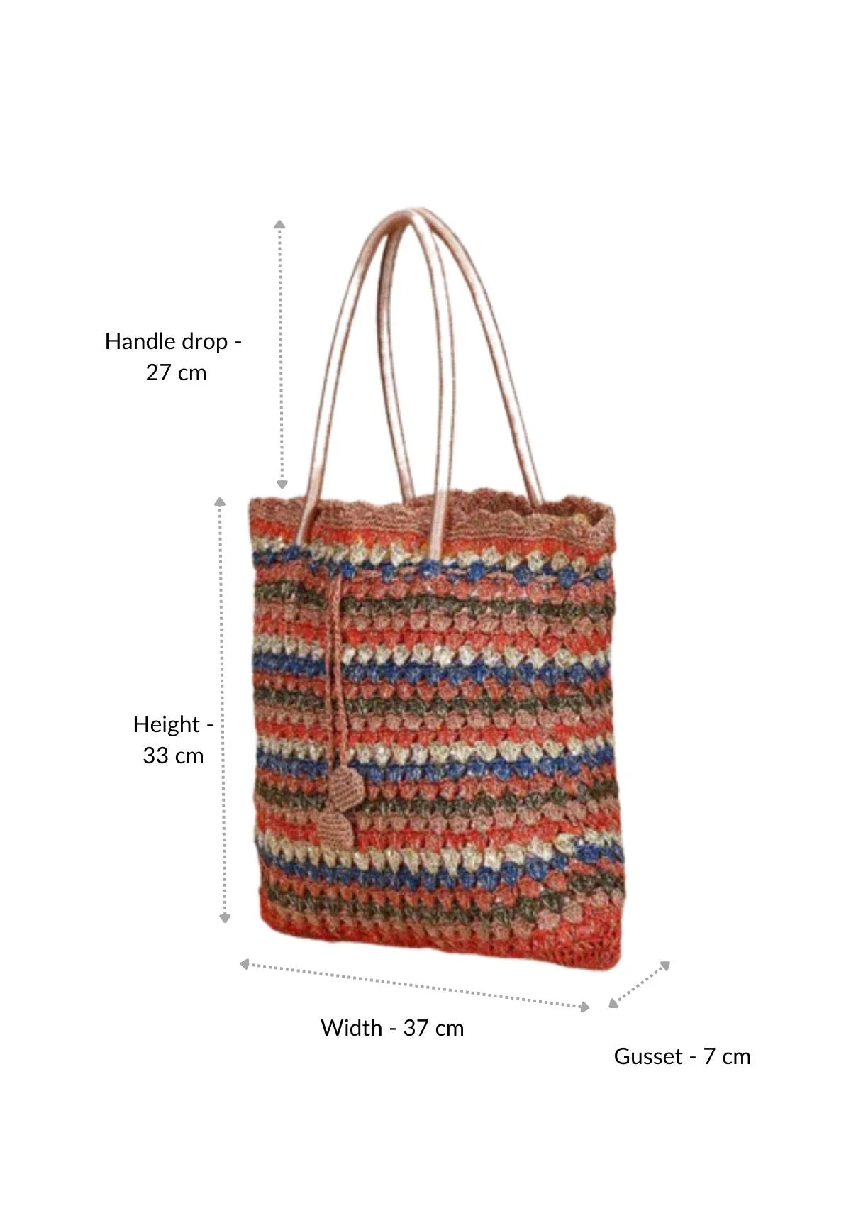 Handcrafted Crochet Tote Cum Potli Handbag - Beige Online For Women