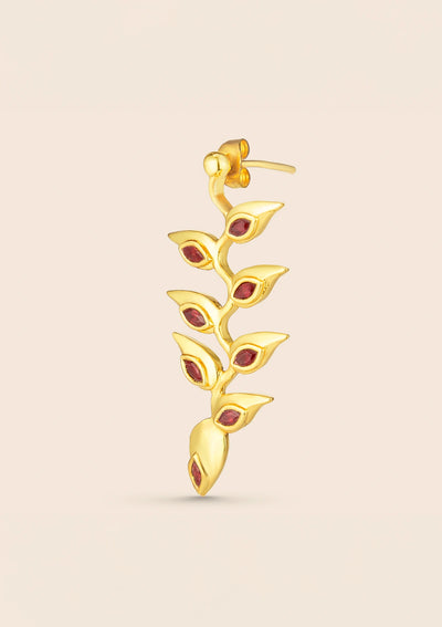 Hanging Heliconia Garnet Dangle Earring Price