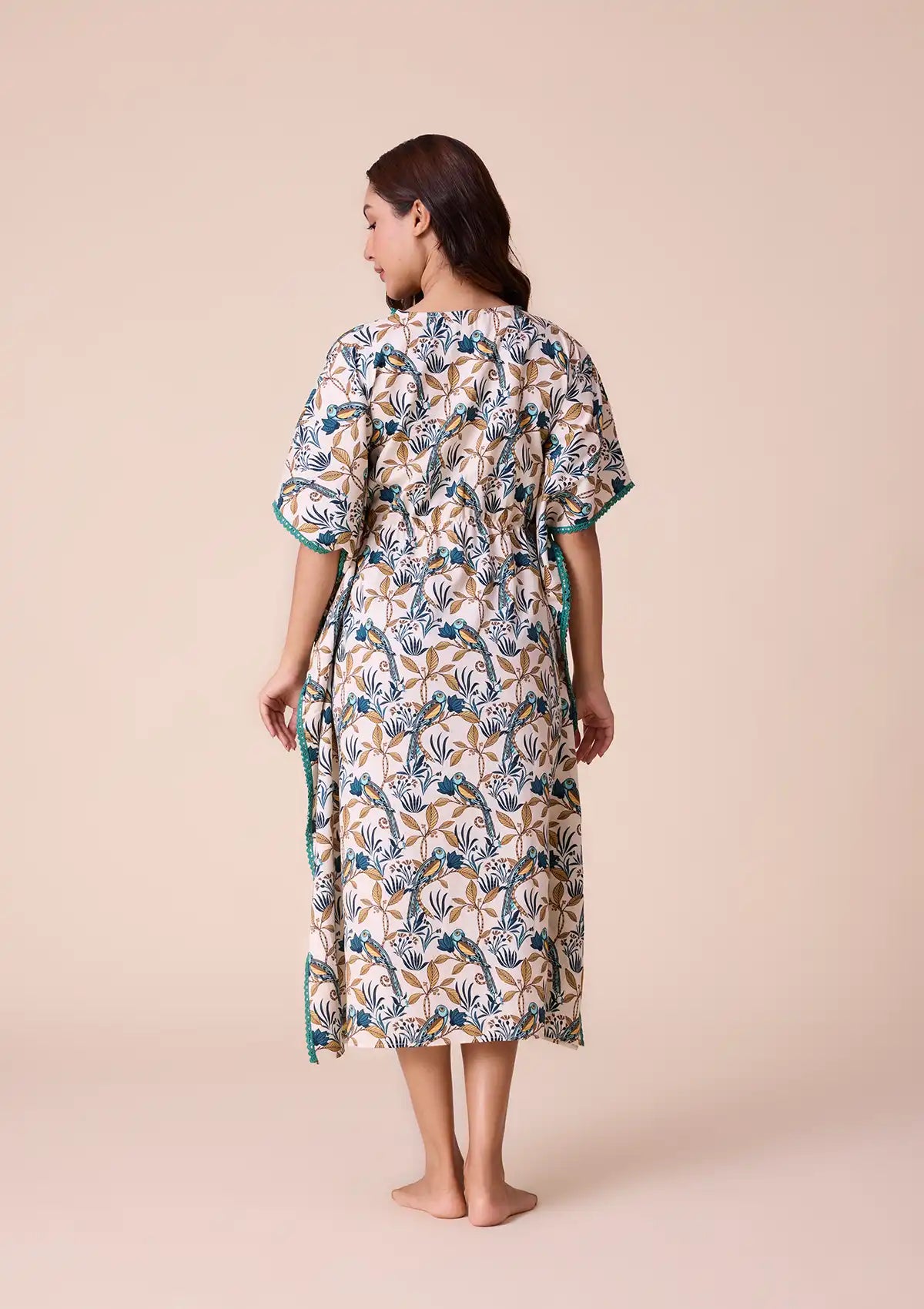 Buy Hina printed kaftan with lace