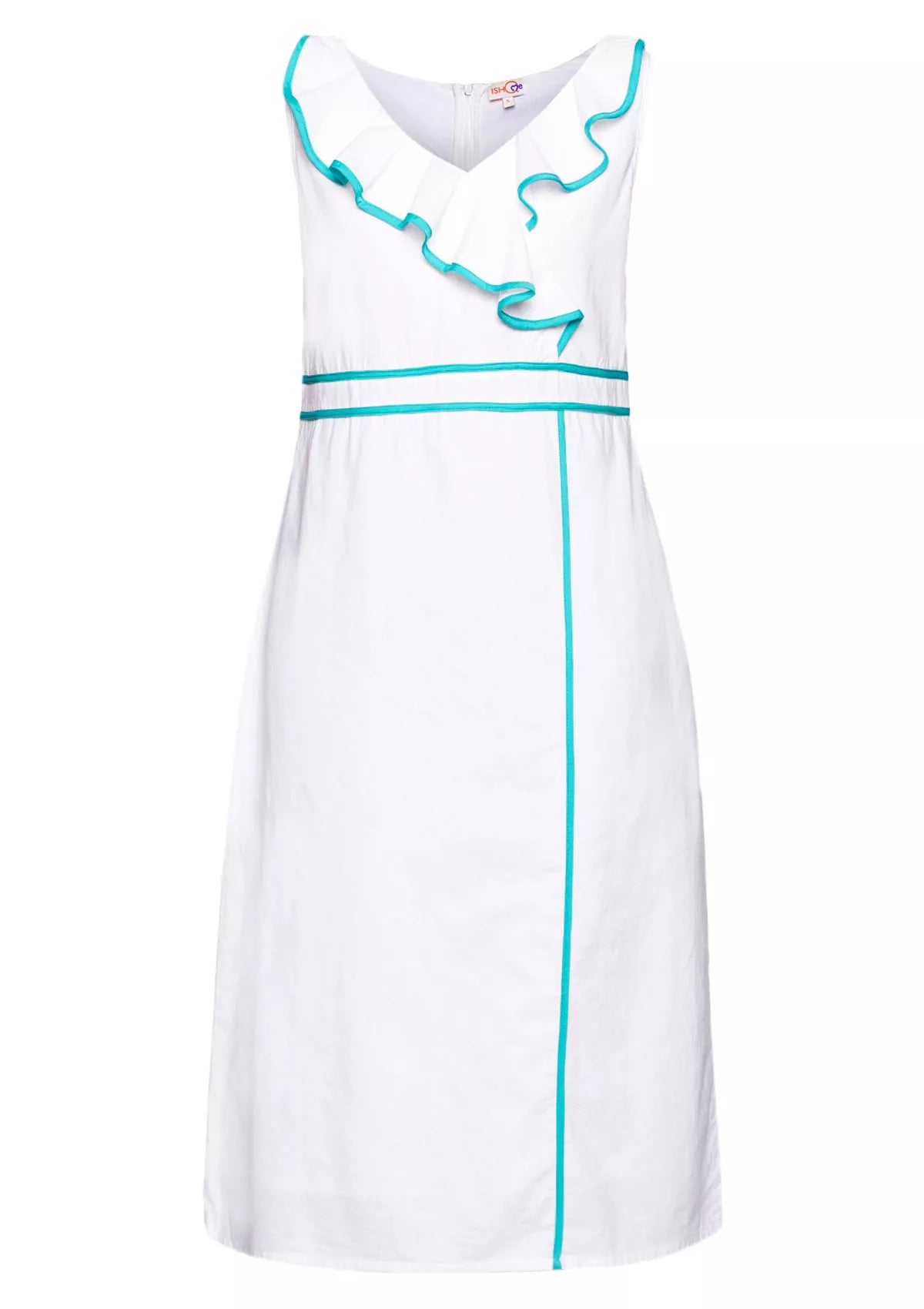 Buy Ice Queen - Ruffle Neck White Dress Online