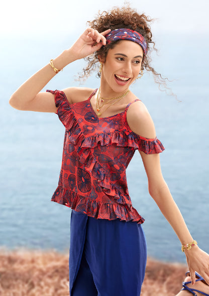 Flamenco Coral Top - IshqMe