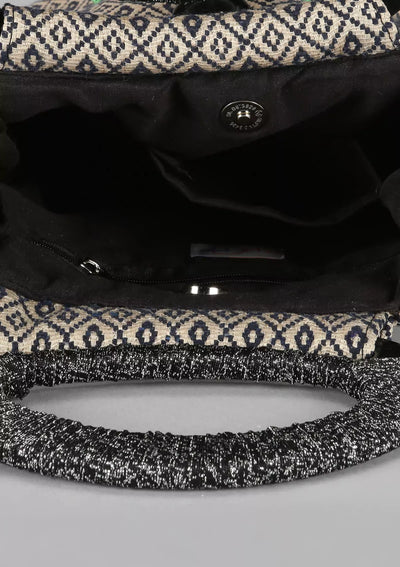 Jacquard bag with bead work for women