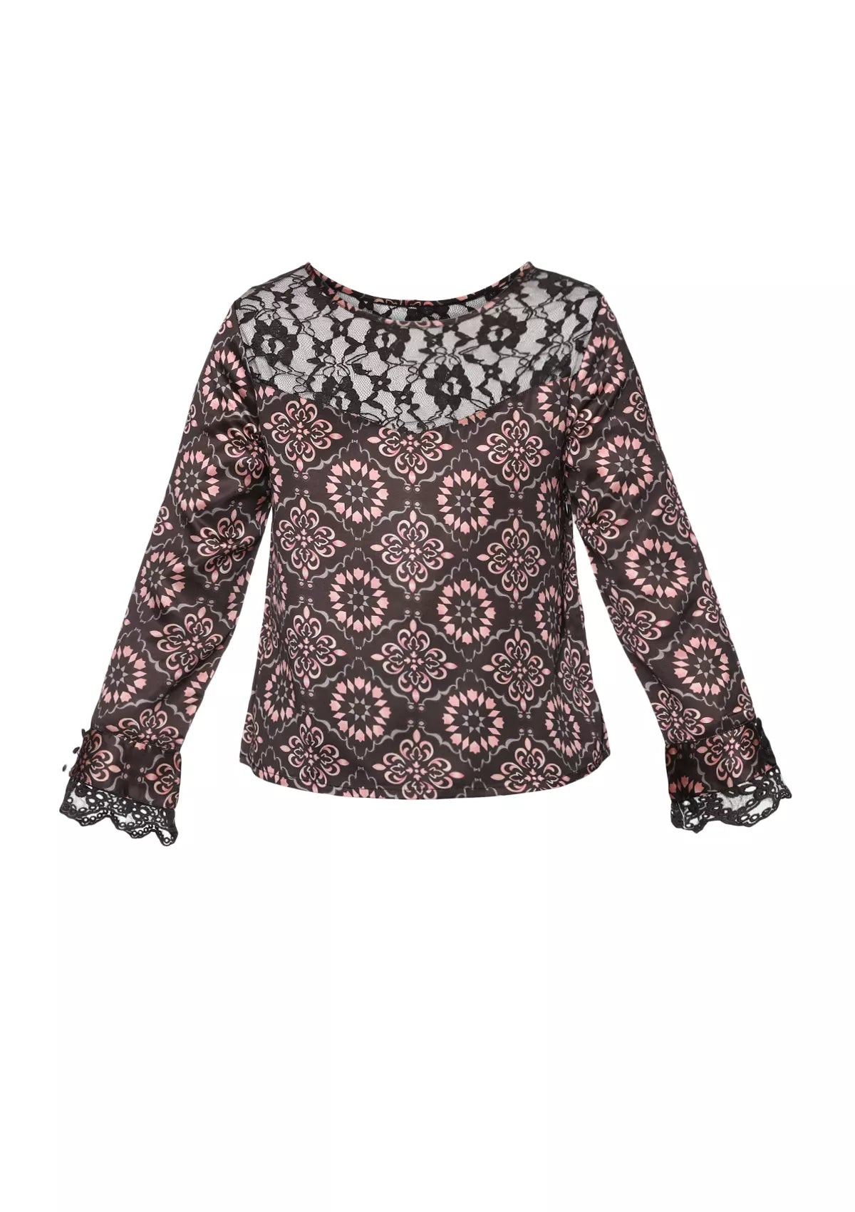 Buy Jamila - Moroccan printed Lace accent blouse Online