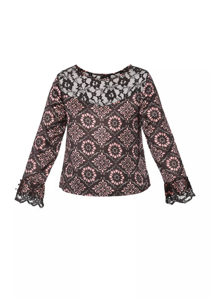 Buy Jamila - Moroccan printed Lace accent blouse Online