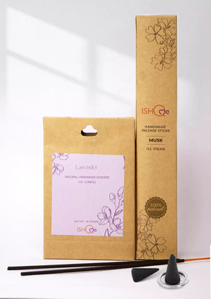 Incense Stick and Lavender Dhoop Cone Combo