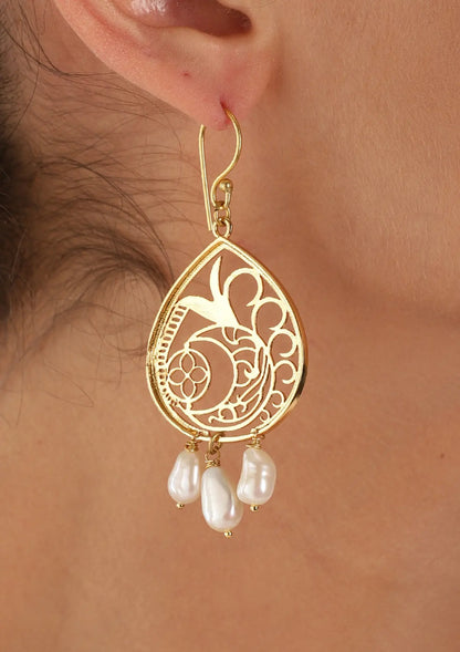 Buy Light weight flat filigree earring