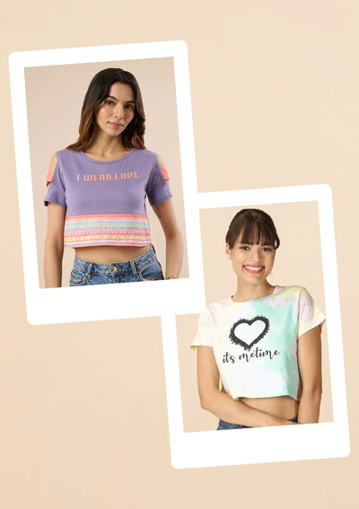 MEtime Crop Top Tee Combo