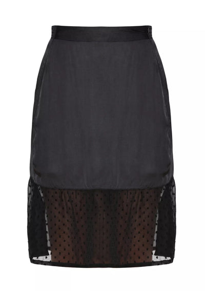 Maraschino Night- Black satin peplum skirt For Women