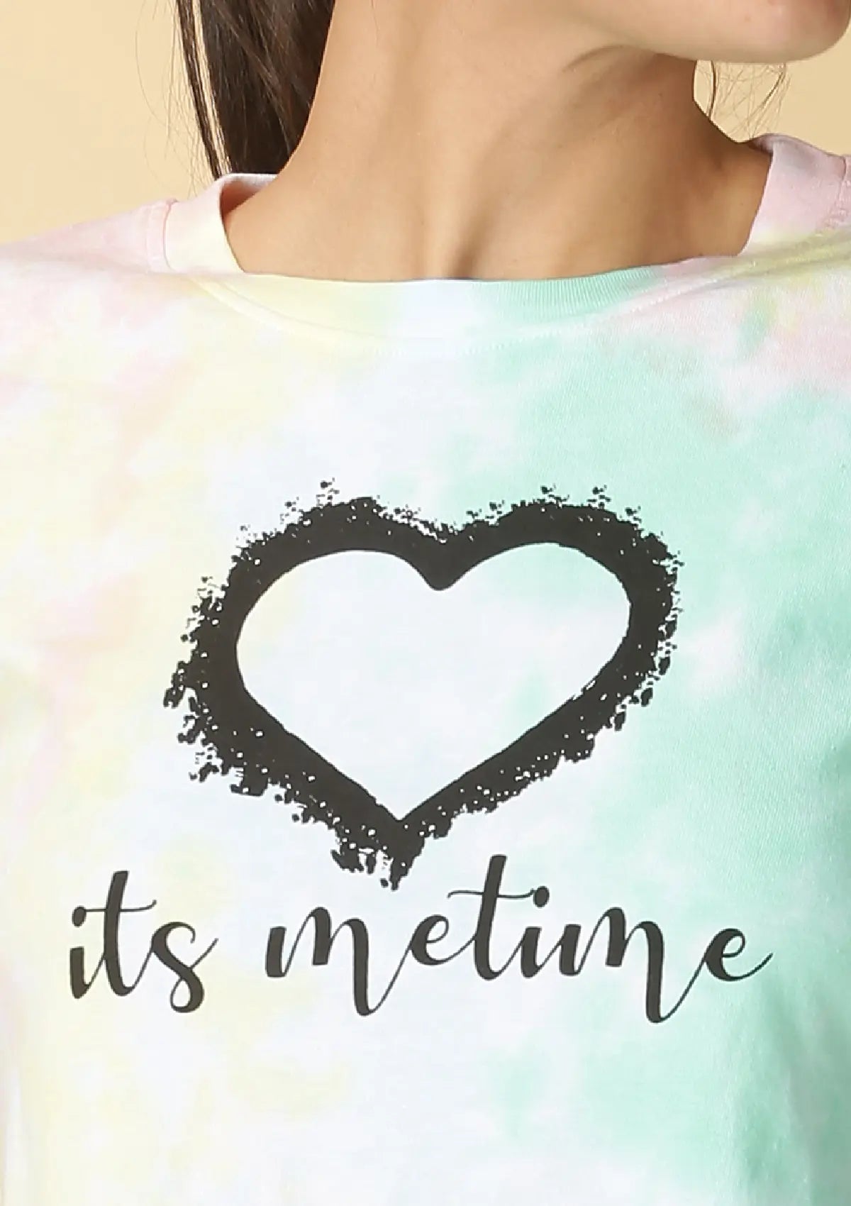 Multi-coloured Tie & Dye Crop Top (Yellow) For Women