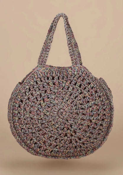 Buy Multicolour Crochet Handheld Bag