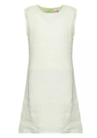 Buy Nebula - Green Linen Shift Dress Online