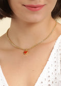 Neon Heart Pendant Necklace (Orange)