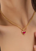 Neon Heart Pendant Necklace (Pink)