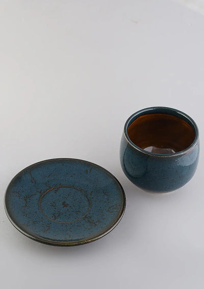 No handle cup saucer - Blue Green Online