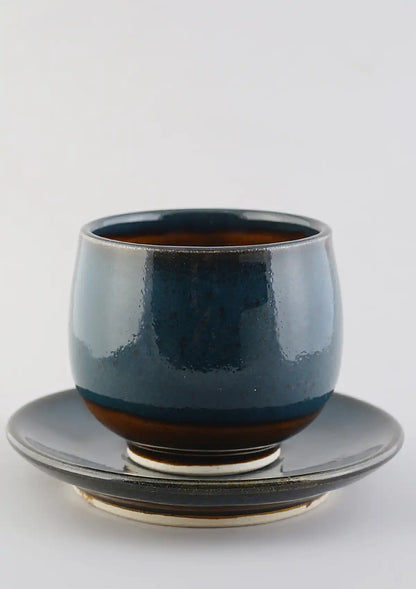 Buy No handle cup saucer - Blue Green
