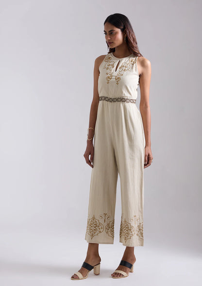 Buy Noor -  Embroidered Halter jumpsuit