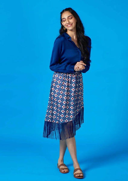 Nora - Asymmetrical Printed Skirt
