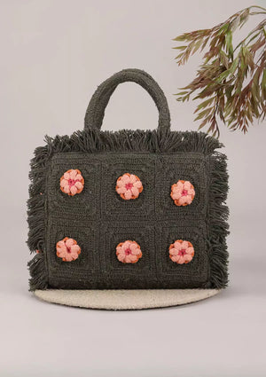 Olive Crochet Mini Handheld Bag