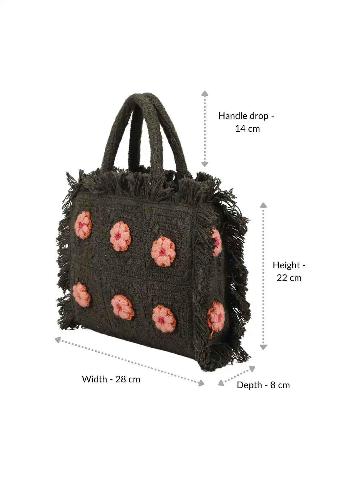 Olive Crochet mini handheld bag Price