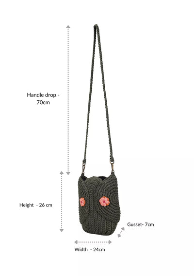 Buy Olive Crochet crossbody bag Online