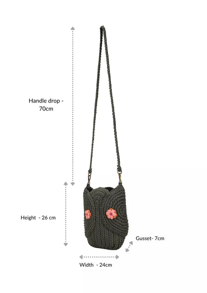 Buy Olive Crochet crossbody bag Online