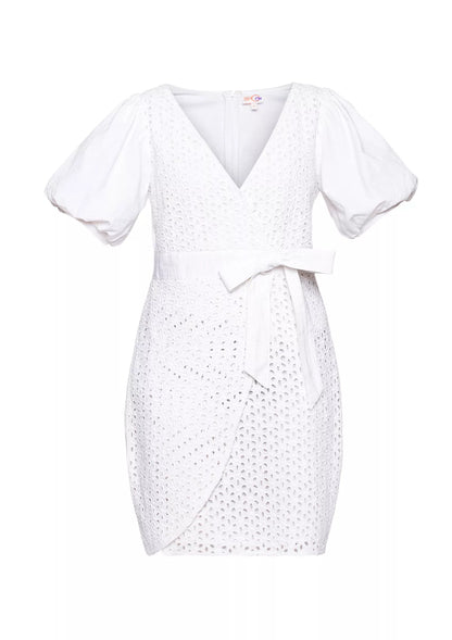 Buy Pearl Dream - Schiffli Embroidered Overlap Dress Price