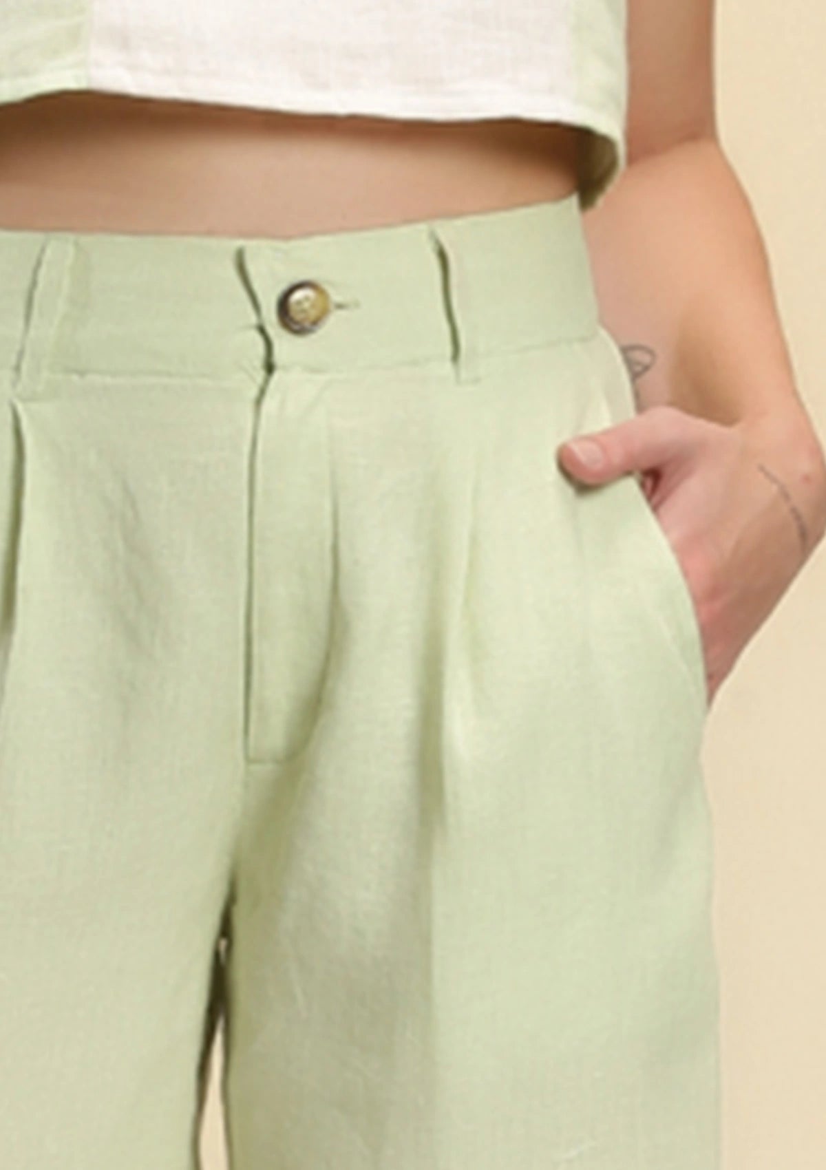 Persephone - Colour Blocked Linen Co-ord Set For Women