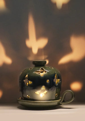 Pine Green Candle Holder