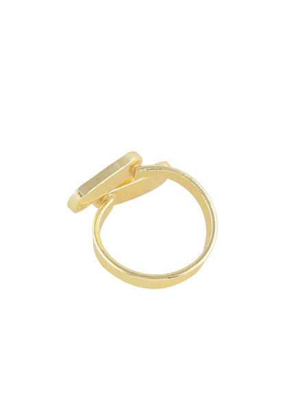 Pink Enamel Gold Plated Ring for ladies