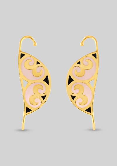 Buy Pink and Black Enamel Earcuff Online