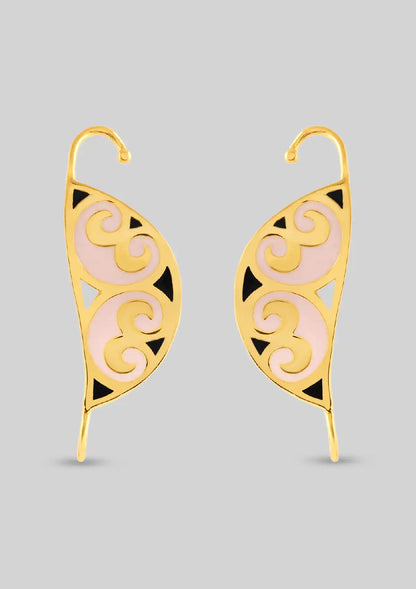 Buy Pink and Black Enamel Earcuff Online