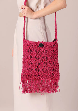 Pink Malai Dori Crochet Bag