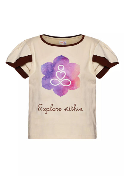 Printed Petal Sleeve T-shirt Price