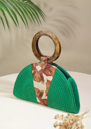 Printed Scarf Hand Braided Clutch