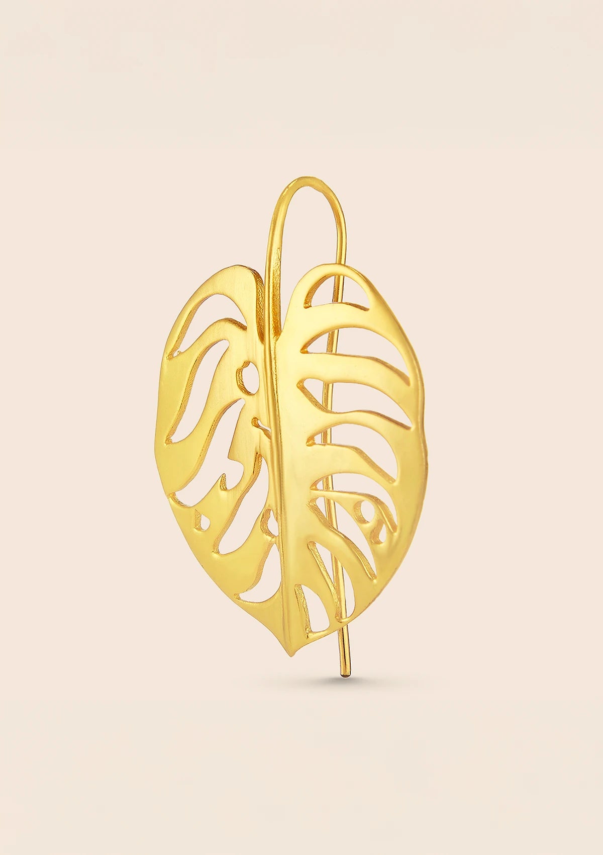 Radiant Gold-Finish Leaf Earrings for Women
