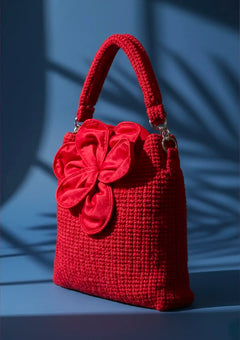 Red crochet Mini Bag