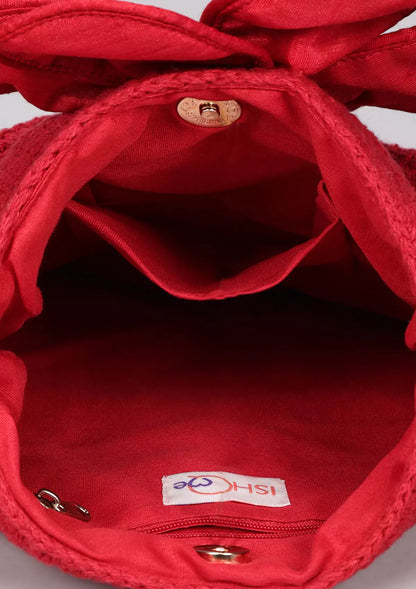 Red crochet Mini bag For Women