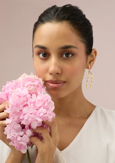 Red Enamelled Seeds Drop Earring