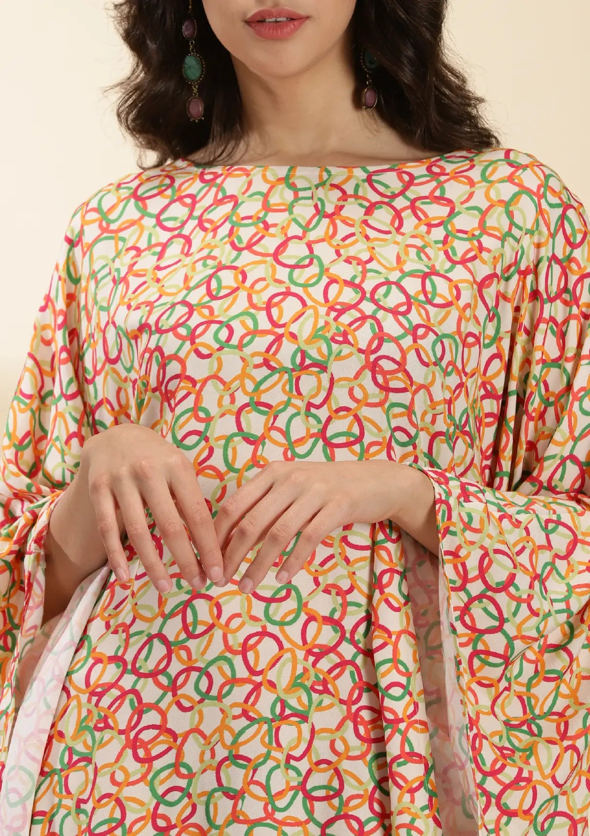 Retro Queen Printed Kaftan Dress For Women