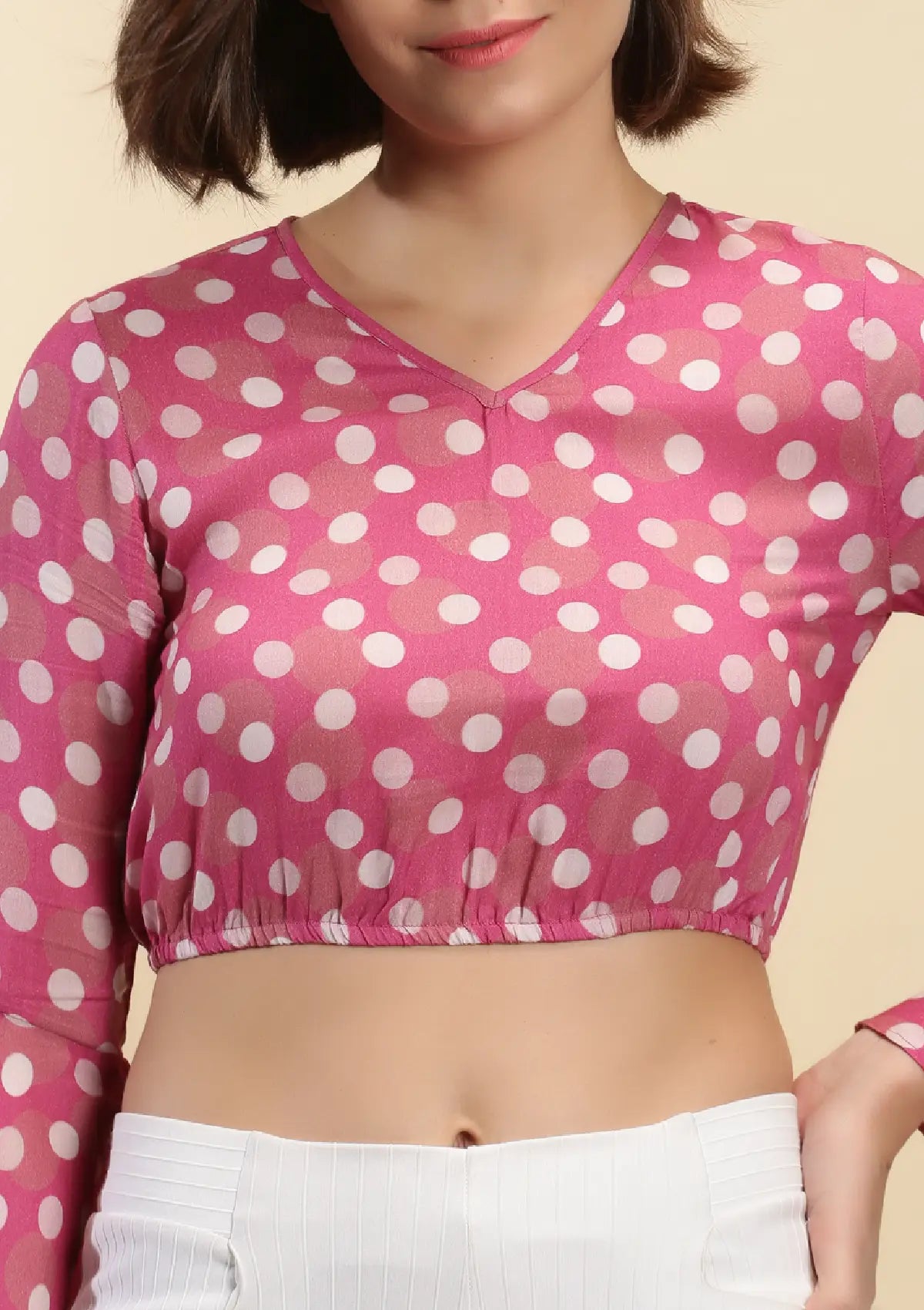 Buy Santorini - Polka Dots Crop Top