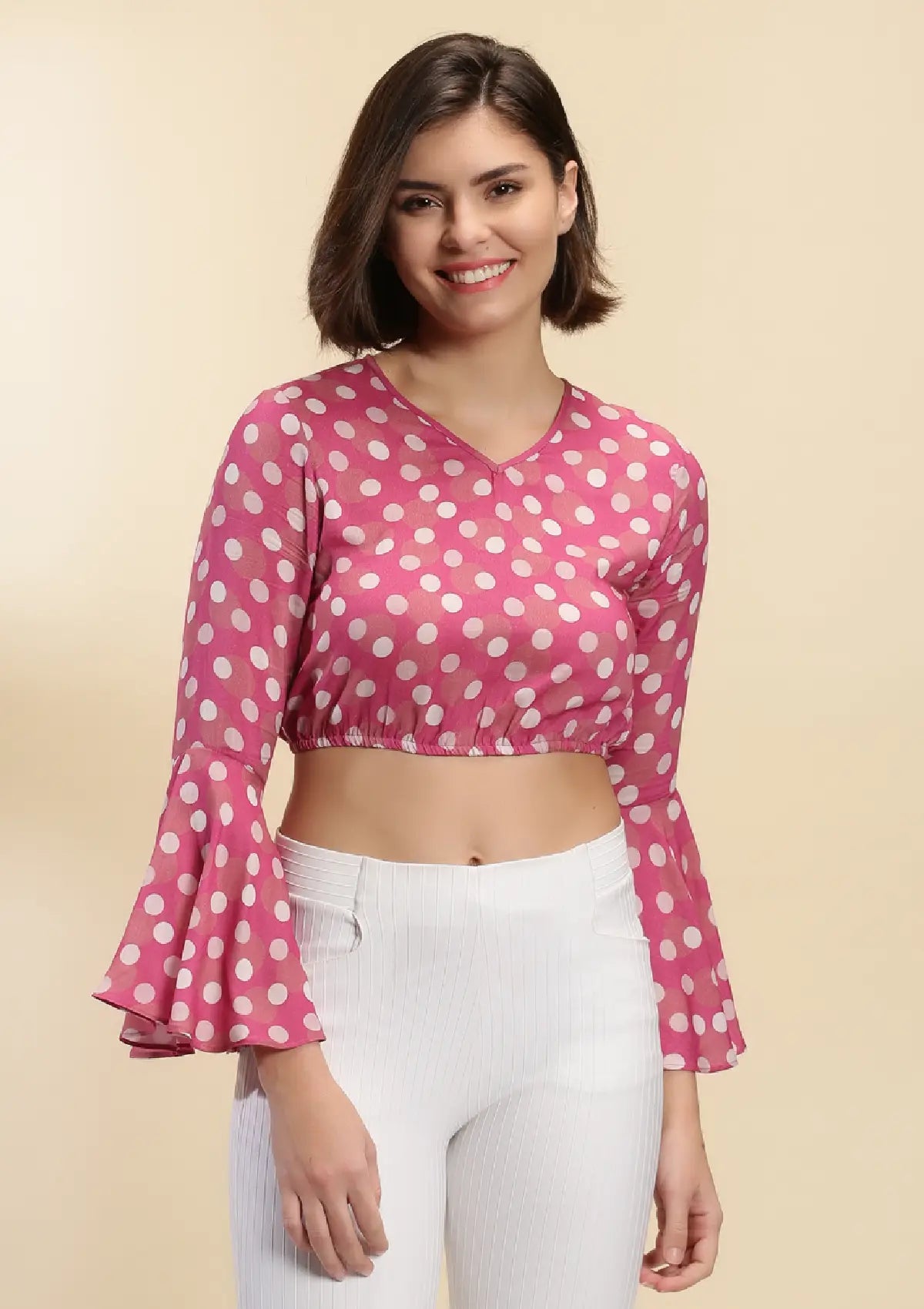 Santorini - Polka Dots Crop Top