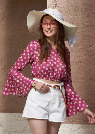 Santorini - Polka Dots Crop Top