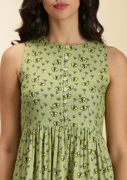 Serene Meadow - Retro Printed A-line Dress Price