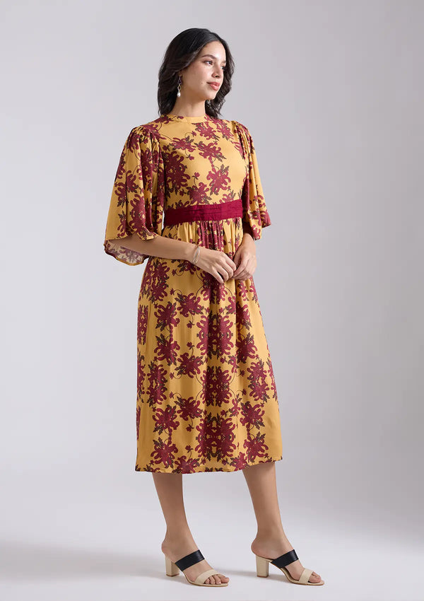 Shibumi Viscose Printed A-line Dress
