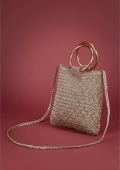Shimmering Crochet Metallic Party Bag