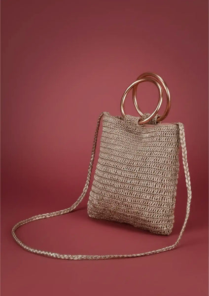 Shimmering Crochet Metalic Party Bag